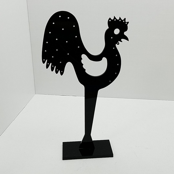 Rooster Chicken Jewelry Holder 6" Tall Holds 16 - Picture 1 of 3